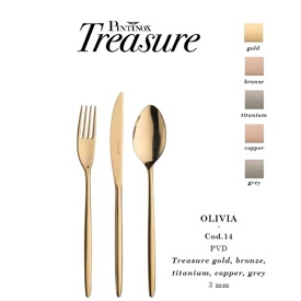 Bestick Olivia Treasure gold bronze titanium copper grey PVD Pinti Inox