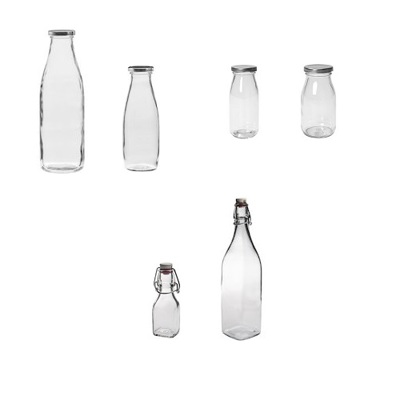Serveringsflaskor i glas