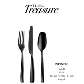 Bestick Infinito Treasure total black PVD Pinti Inox