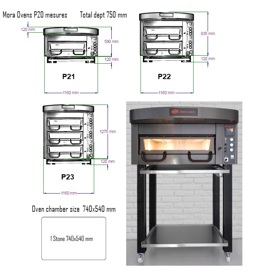 Pizzaugn Modell P20 Mora ovens i rostfritt grundutförande bordsmodell Elektronisk