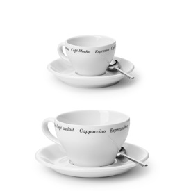 Espresso & Cappuccino med text porslin