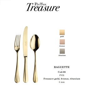 Bestick Baguette Treasure gold bronze titanium PVD Pinti Inox