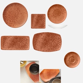 Sandstone Orange Halvmatt glasyr Bauscher Porslin